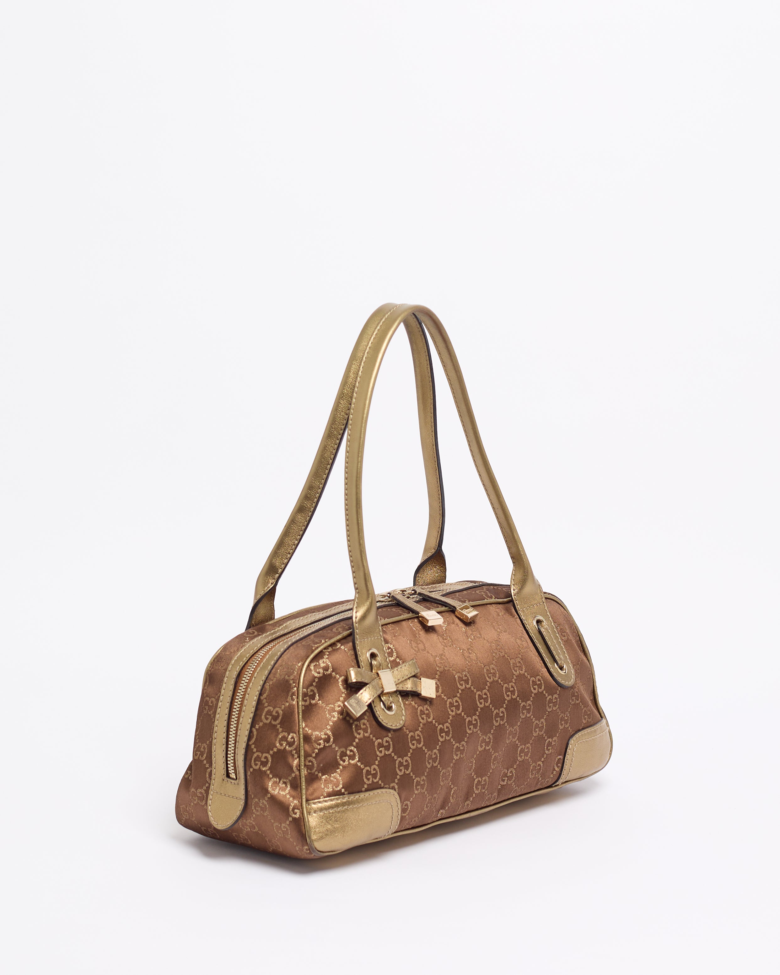 GUCCI GG 2000'S SATIN PRINCY BOSTON SHOULDER BAG