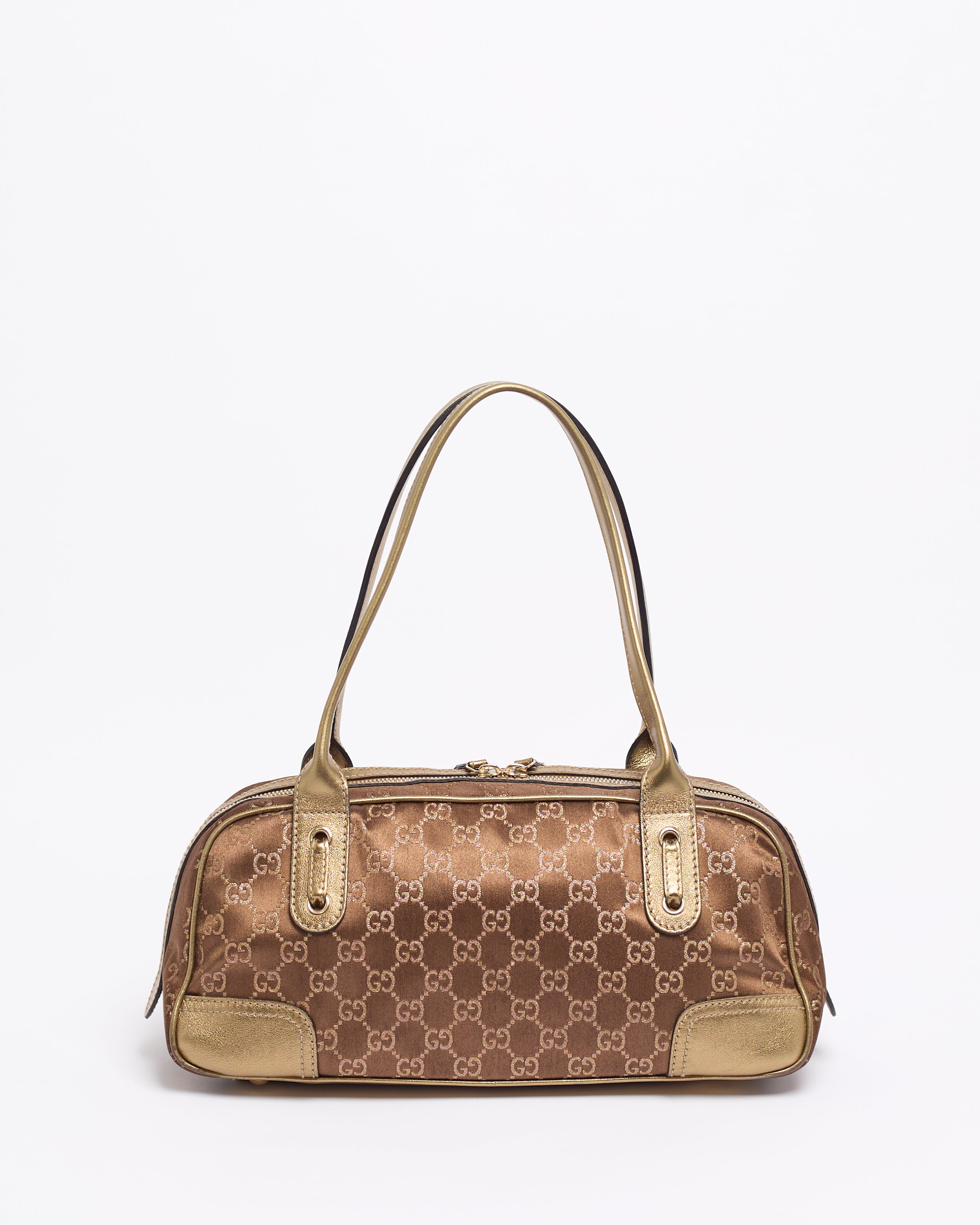 GUCCI GG 2000'S SATIN PRINCY BOSTON SHOULDER BAG