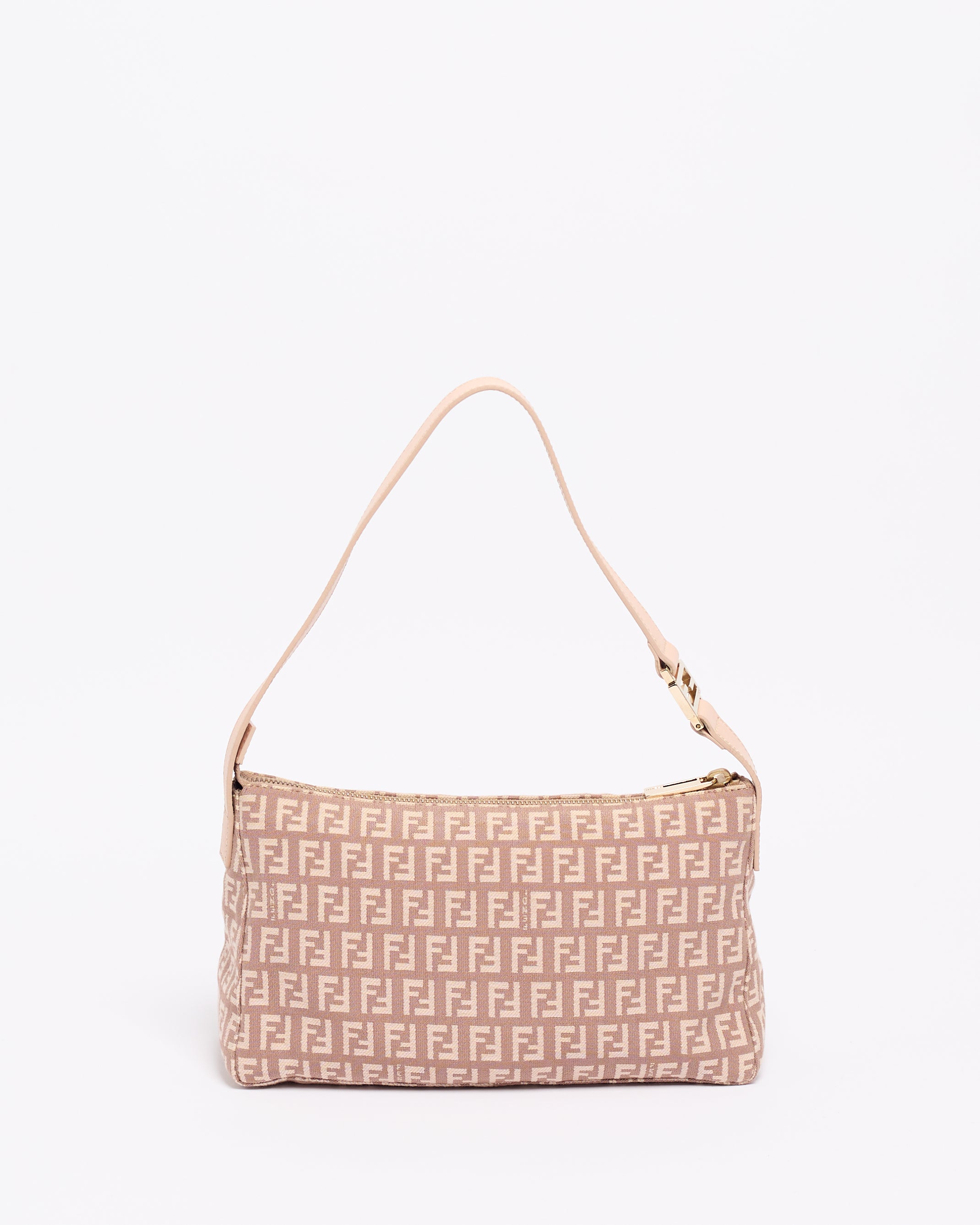 FENDI ZUCCHINO 2000'S BLUSH BAGUETTE SHOULDER BAG