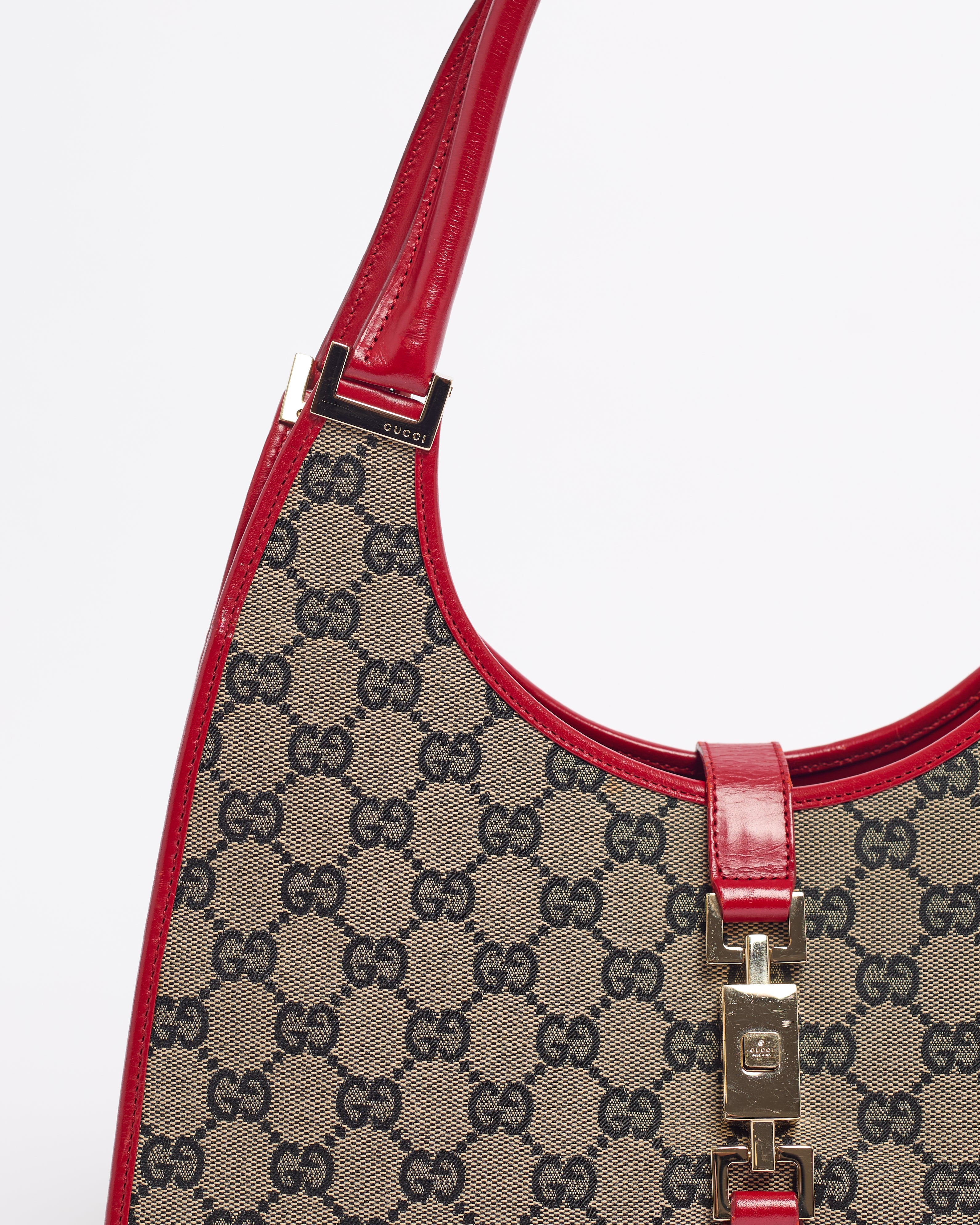 GUCCI GG 2000'S RED JACKIE SHOULDER BAG