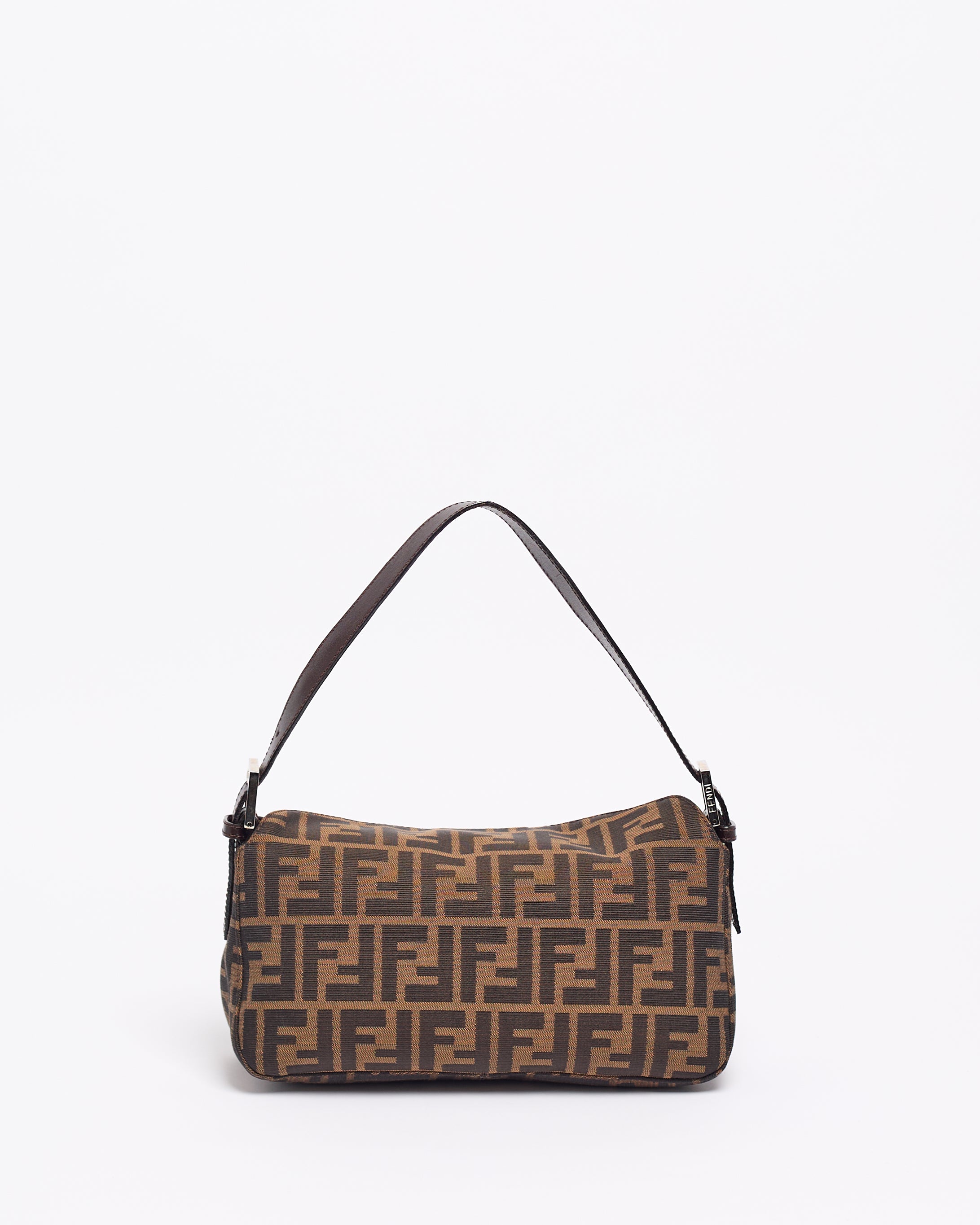 FENDI 1990’S ZUCCA DUAL FLAP BAGUETTE SHOULDER BAG