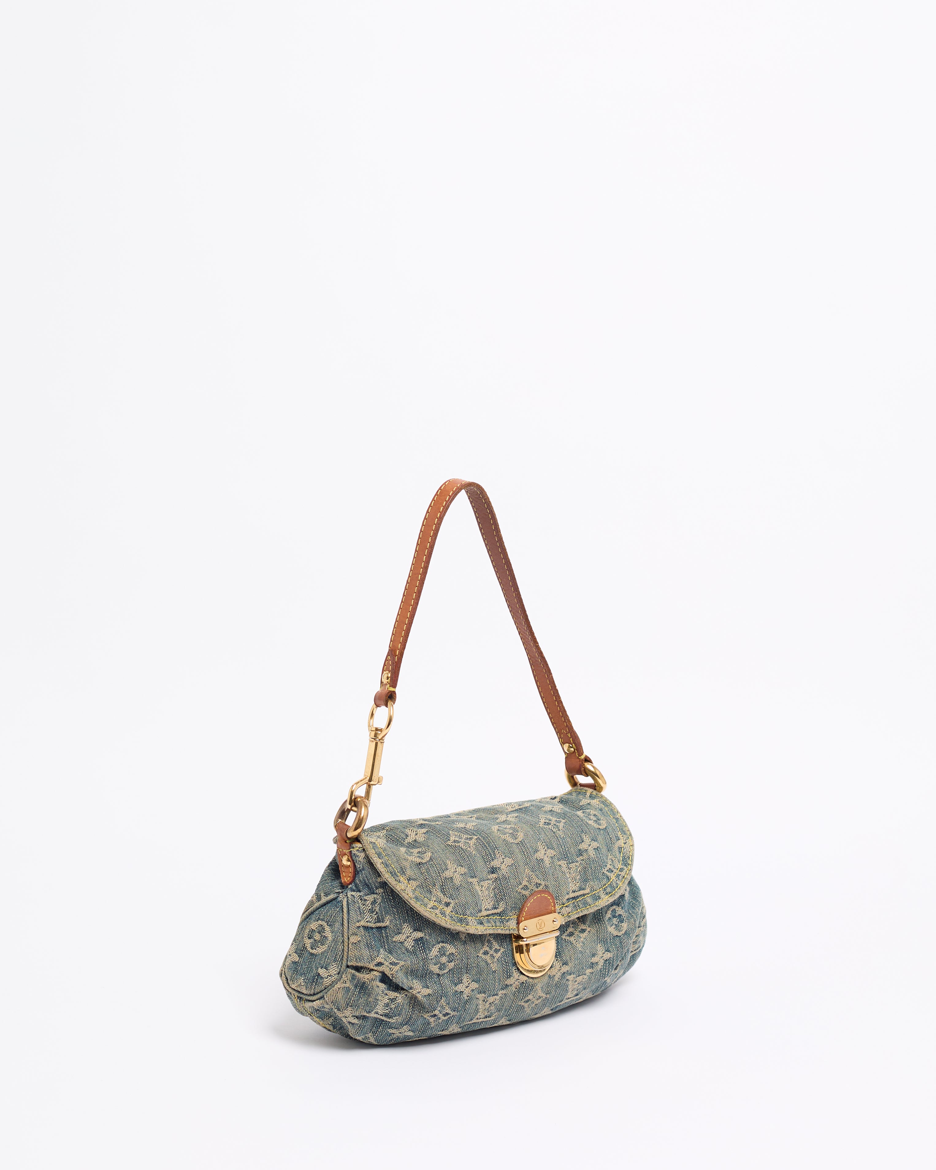 LOUIS VUITTON 2000'S PLEATY DENIM SHOULDER BAG
