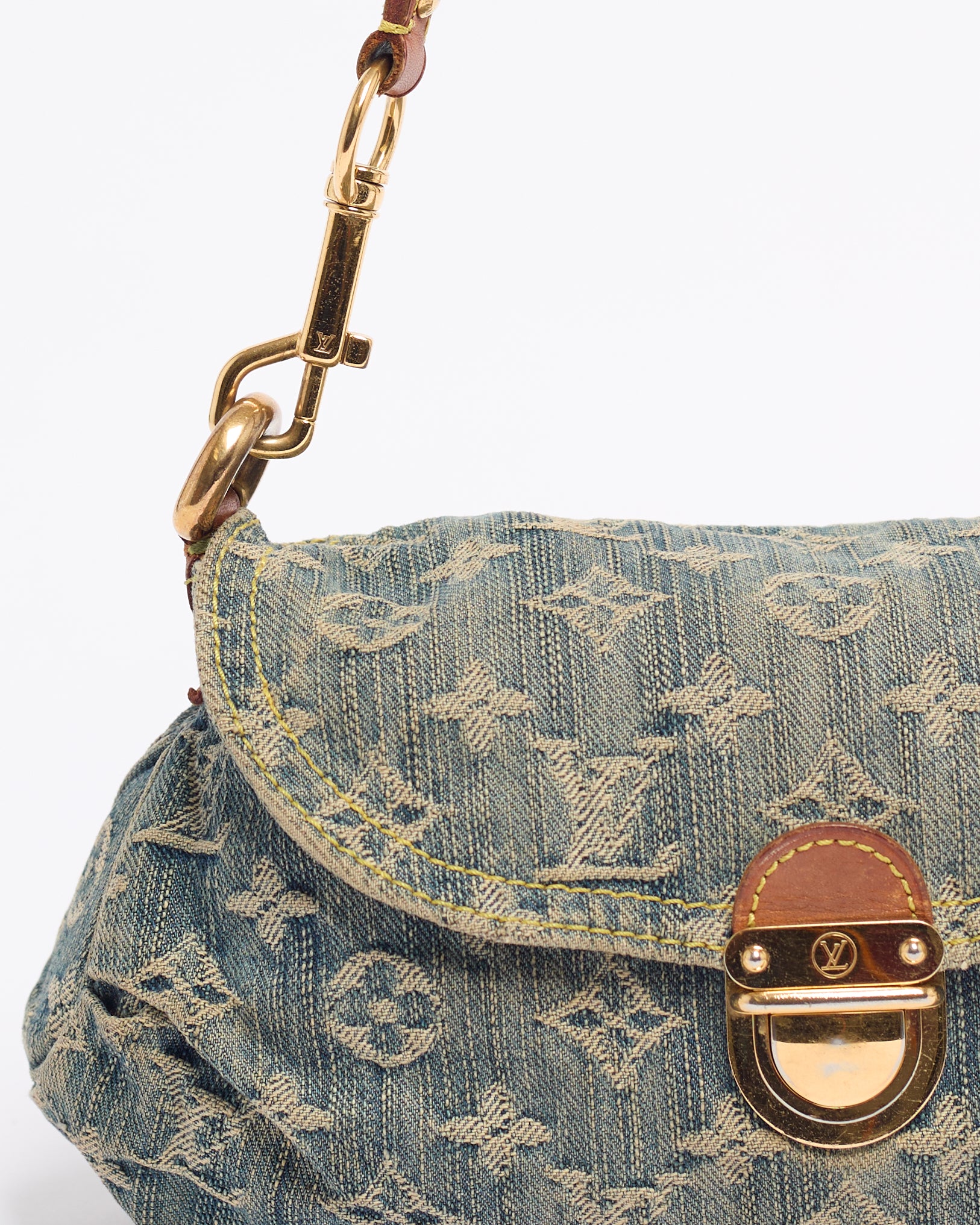 LOUIS VUITTON 2000'S PLEATY DENIM SHOULDER BAG