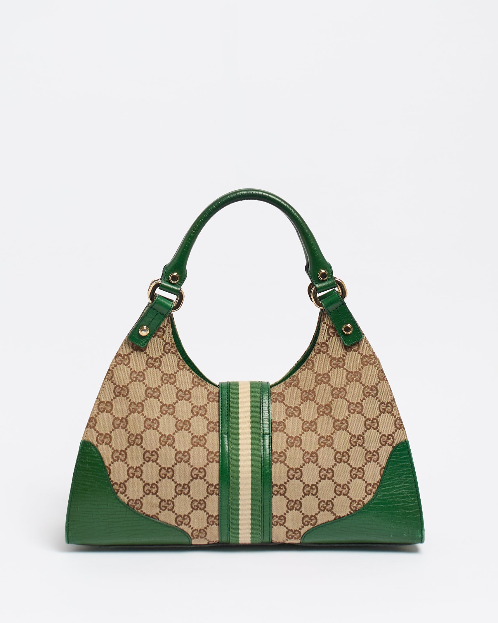GUCCI GG 2000'S GREEN JACKIE SHOULDER BAG