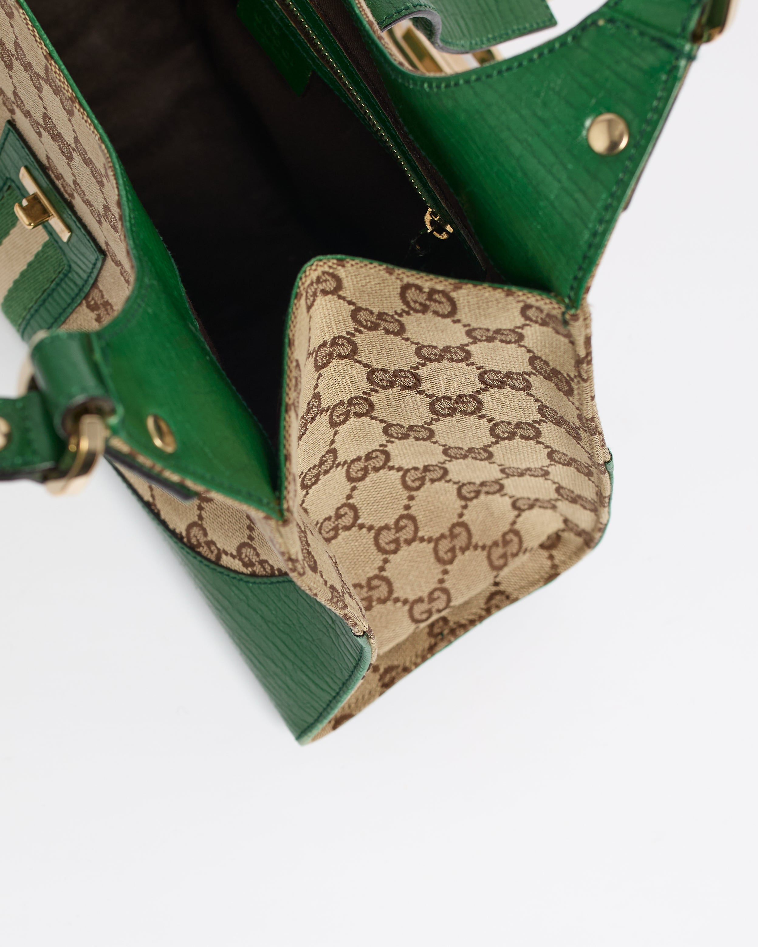 GUCCI GG 2000'S GREEN JACKIE SHOULDER BAG