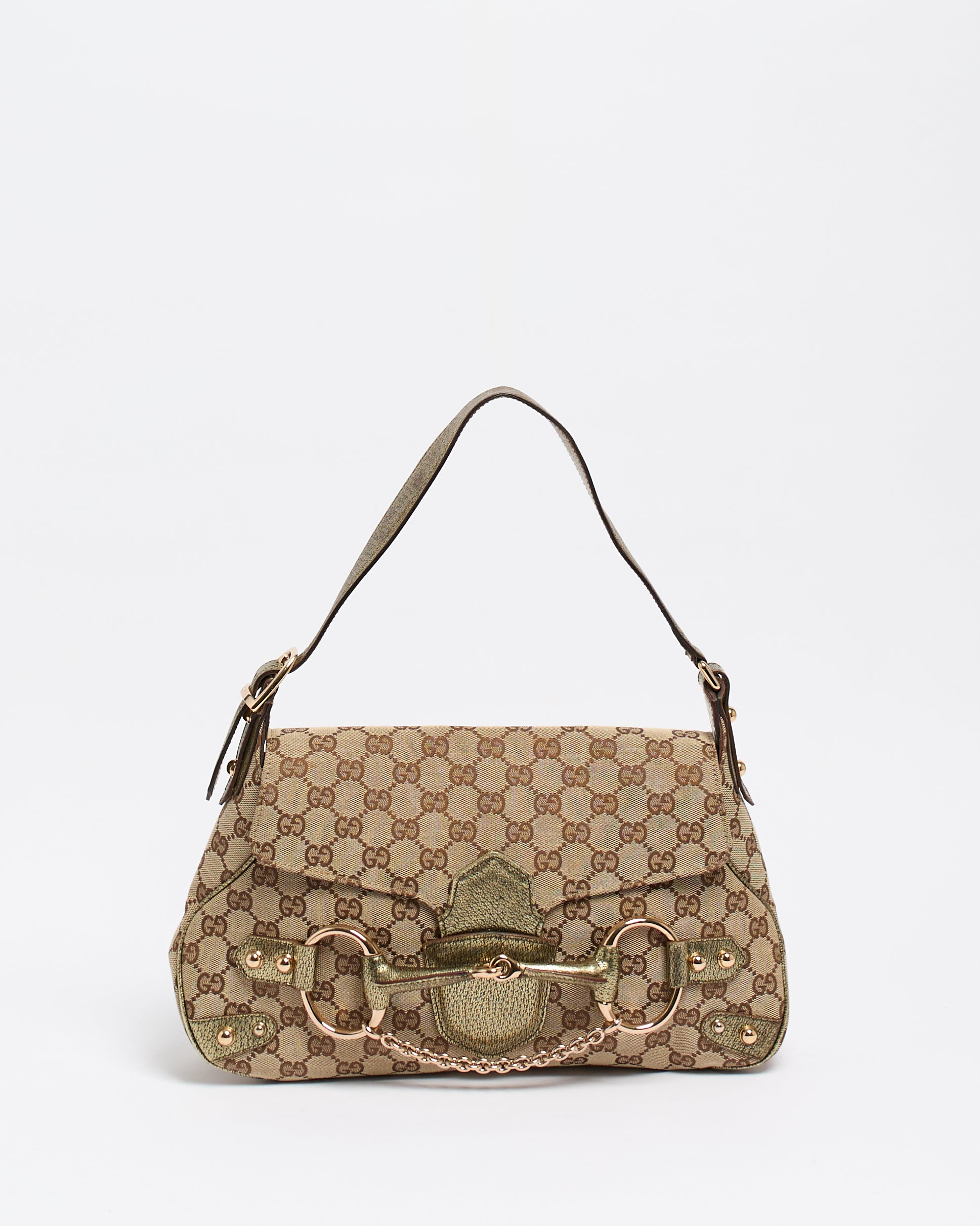 専用出品 GUCCI モノグラムバッグ GUCCI BY TOM FORD 2004 HORSEBIT MONOGRAM SHOULDER BAG
