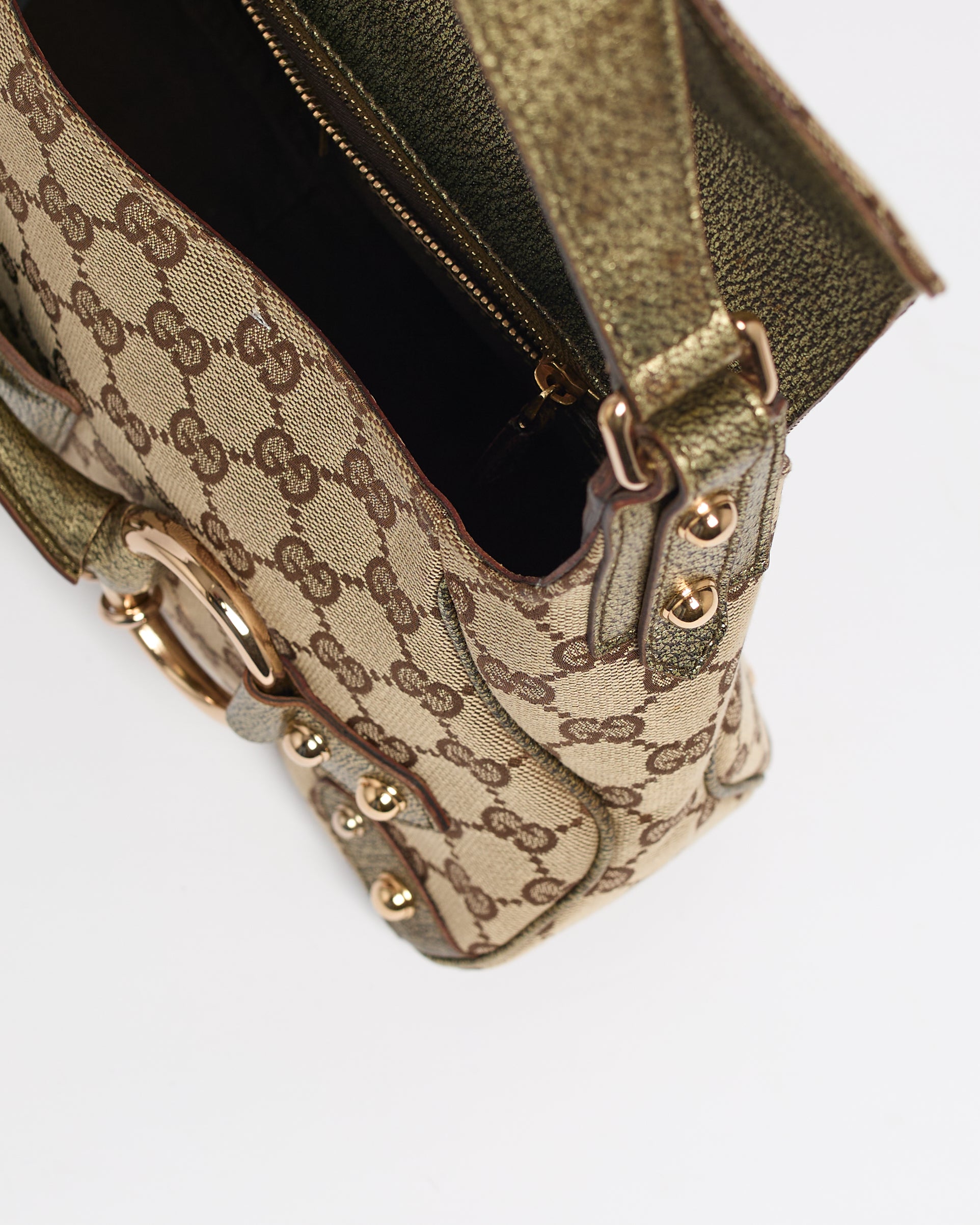 GUCCI BY TOM FORD 2004 HORSEBIT GOLD SHOULDER BAG