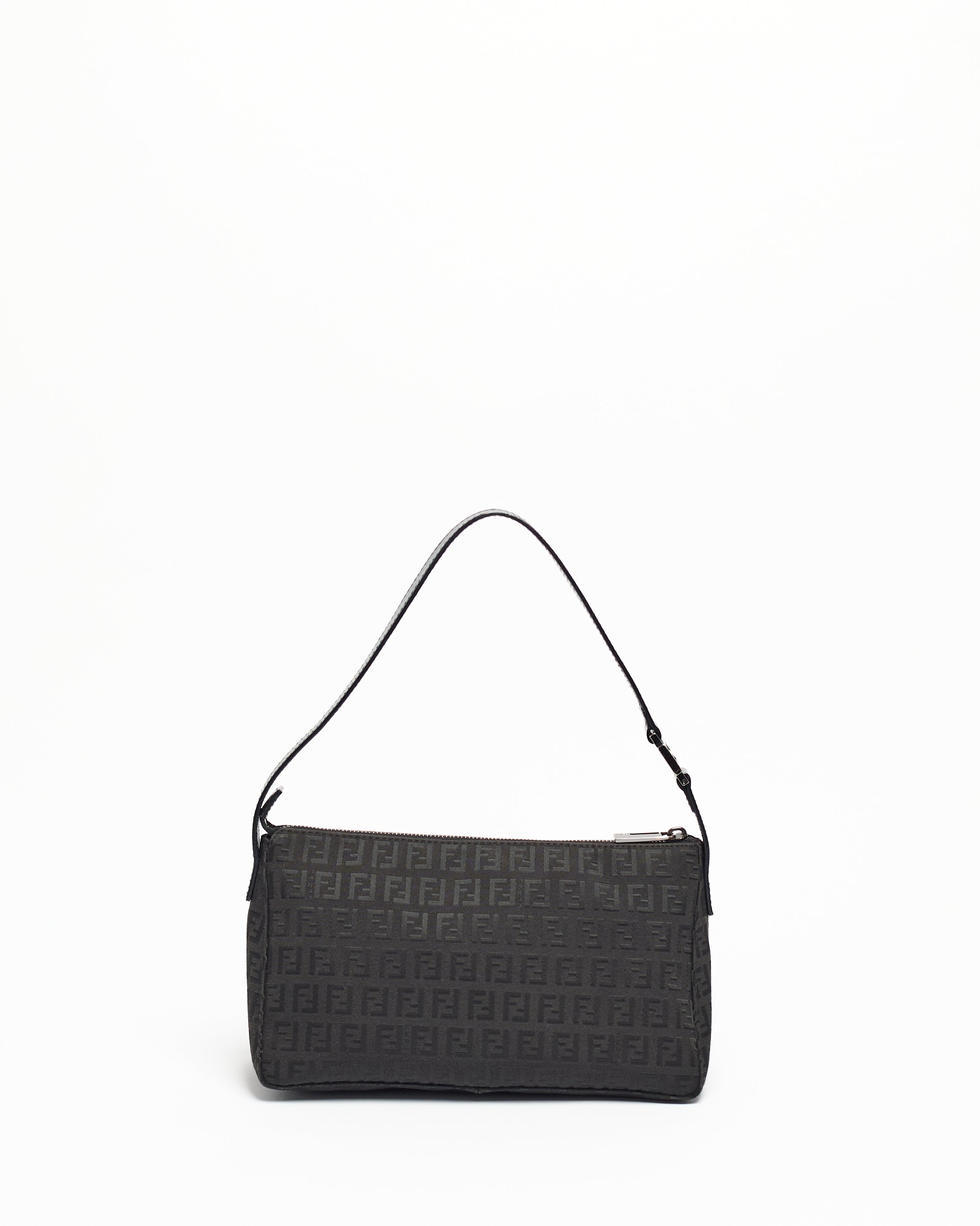 FENDI ZUCCHINO 2000'S BLACK BAGUETTE SHOULDER BAG